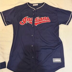 Navy Blue Baseball Jersey with Red Logo